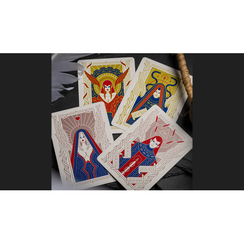 Игральные карты Celestial Valor Playing Cards by Giovanni Meroni(greenish yellow) под заказ из США