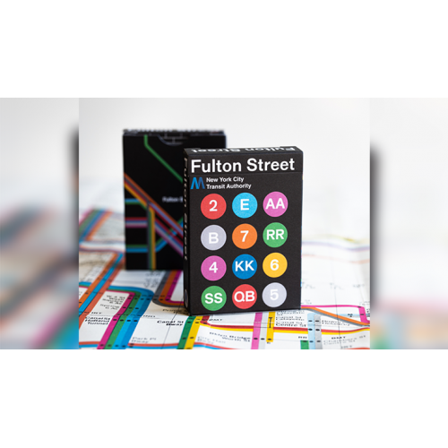 Игральные карты BLACK EDITION FULTON STREET MTA PLAYING CARDS (1972 VIGNELLI MAP EDITION) под заказ из США