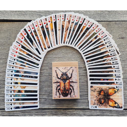 Steampunk Insectarium Butterflies Beetles Dragonflies and Moths Playing Cards под заказ из США