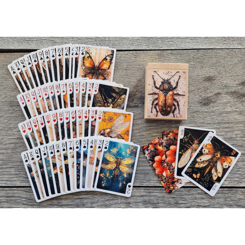 Steampunk Insectarium Butterflies Beetles Dragonflies and Moths Playing Cards под заказ из США