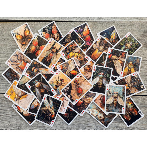 Steampunk Insectarium Butterflies Beetles Dragonflies and Moths Playing Cards под заказ из США