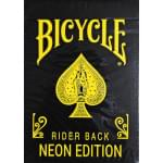 BICYCLE NEON RIDER BACK YELLOW STARBURST DECK PLAYING CARDS