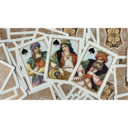 FOUR CONTINENTS COPPER GILDED PLAYING CARDS